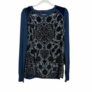 Hale Bob Sheer Velvet Burnout Sweater Size Large